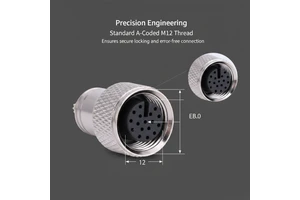 Ordinary Rubber-Coated M12 5 Pin Female Waterproof Connector Ethernet Free