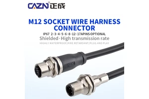 Manufacturer High-Performance M12 Code PVC Cable Connector Socket 3Pin 4Pin 5Pin Shielded Tube Wiring Harness Brass Available 1m