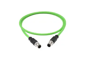 M12 Connector 4 Pin D Code Sensor Cable Industrial Circular Electrical IP67 Male Waterproof Plug Double Head Cable