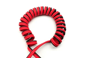 Battery Spiral Coil Dual 2 Pole Bonded NATO Plug Cable 35mm 21mm 24V Power Supply Cable for Semi Trailers