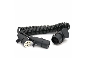 24V Electrical Coil 15 Pin to 2 X 7 Pin Twin Trailer N S Type Suzi Coil Cable 3.5m 4m ISO 1185 3751 Suzie EBS ABS Spiral Cable