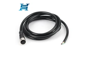 M12 Waterproof Cable, A-Coded, for Industrial Sensor Connections, 2-17 Core, Outdoor Metal Detector Harness