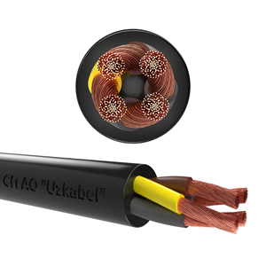Uzkabel Model 2 Rubber Flexible Power Cable 4x2.5mm 0.66kV Copper Core Waterproof Industrial Outdoor Irrigation Pumps
