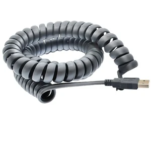 USB2.0 to RJ50 Spring Coiled Spiral Data Cable 5m 6ft Barcode Scanner Usb Cable for Symbol Ds2208 Ds3478 Ds3578 CBA-U09-S15ZAR