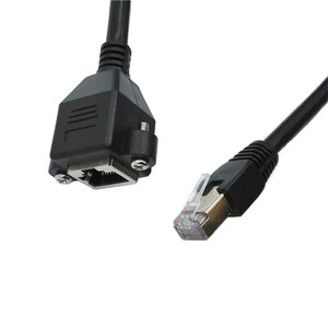 UTP/STP Cat.5/Cat.6 Panel Mount with Screw Lan Cable Male to Female RJ45 Extension Cable