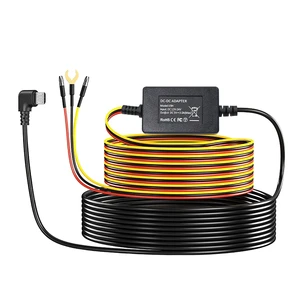 12V/24V To 5V 3A Hardwire Kit For Dash Cam, Car Dash Camera Hard Wire Charging Cable With Micro USB Right Angle Plug