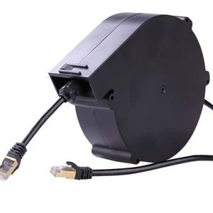 5m Length Cable Reel Wire Spool RJ4 5 Connector Cat6/cat7 SFTP Retractable Ethernet Cable Reel for Network