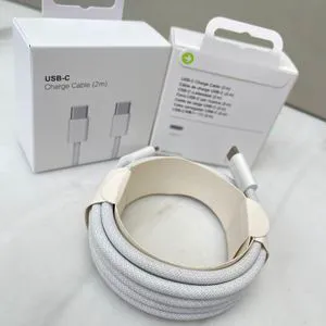 Aluminum Alloy Braided 5mm USB-C to C 5A Fast Charging Cable 1m/2m for iPhone 15/16 Pro Max Camera & Printer