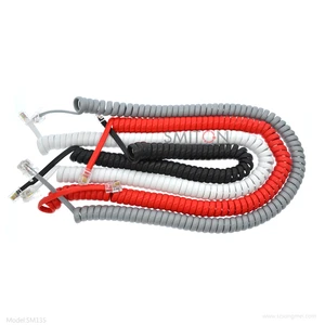 2M 3M 30AWG Telephone RJ9 RJ10 4P4C Spring Cables Telephone Handset Rj9 Spiral Coiled Cable
