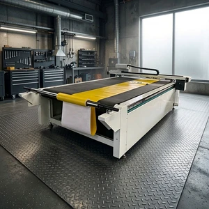 Automatic Die-Cutting Machine with Motor for Digital Flatbed Cutting of Yellow Thick Cardboard and Red Hardboard Packaging