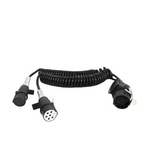 Adaptor Trailer Cable Trailer Spiral Cable With Nylon Trailer Plug 24V 7 Pin 15Pin With Spring