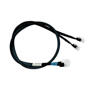 Slim SAS SFF8654 8i to SFF8654 4i*2 12G PCIe4.0 NVMe Cable 32AWG Length 65CM for Server Storage Scaling