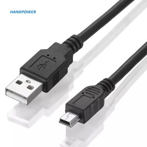 1.5 Meter Black USB2.0 5Pin MINI USB Cable Pure Copper PVC Jacket 12-Month for Camera Charging