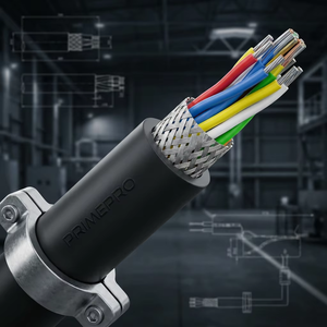 PrimePro High-Flex PUR Shielded Cable 10M Bending Cycles Oil-Resistant TPEE Insulation IP67 Rated Drag Chain for Industrial