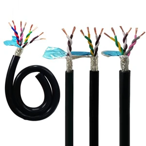 2/4/6/8-Conductor Shielded Twisted-Pair Cable CE Certified Oxygen-Free Copper Dual Shield 32ft for CNC Servo