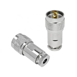 SO239 Male Plug Straight Clamp Connector 50Ohm Nickel-Plated RG58 Cable Compatible Fits PL259 UHF/SMA/BNC RF Connectors