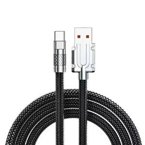 120W Braided Zinc Alloy Type-C Data Cable Super Fast 6A USB Flash Charging for Mobile Phones Printers Compatible with Cameras
