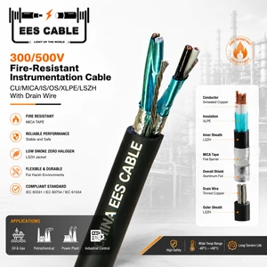 300/500V Low Voltage Multi-core Fire-Resistant Copper XLPE LSZH with Drain Wire Instrumentation Cable for Qatar Market