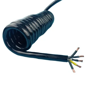Spring Wire Spiral Cable 6-12core 13awg 11awg PUR Cable of Pure Copper Core Scale Stretch 11-20 Meter 17awg 18awg signal Wires