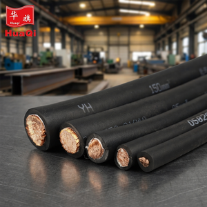 Huaqi H01N2-D 1/0 2/0 AWG Flexible Rubber Electrical Wires And Cables De Cobre 25 35 50 70mm Battery Copper Welding Cable