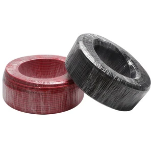 Lot of 50m 6mm2 PV Solar Cable in Red & Black 25m Connecting Terminals Included Raw Material for Solar Panel System