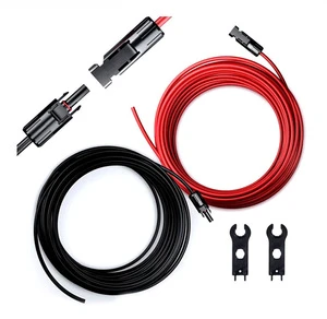 JZD TUV Approval 1m 2m 3m 5m 8m Solar Panel Extension Cable Dimension 4mm² DC Power PV Solar Cable with Solar Connector