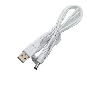China Factory White Color USB a to 5.5X2.1MM DC Barrel Jack Power Cable