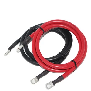 Red Black Car Battery Cable With Battery Terminal Lugs 2AWG 4AWG 6AWG 8AWG 10AWG Wire Harness Battery Connect Cable