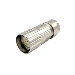 IP67 M23 19Pin Female Signal Connector Plug Straight Field Wireable M23 Servo Motor Circular Connector