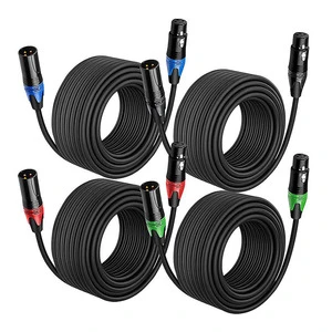 Color Xlr Connector Microphone Cable Plug Nickel Plated Male to Female Xlr Microphone Dmx Cable Balance Line Xlr Audio Cable