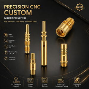 Custom Brass Contact Pin Non-Threaded Top Hole Cross Hole Stepped Shaft CNC For Machined RF Connector Parts 5-Axis Service