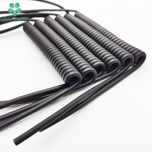High Elasticity 18 20 22 24 26 28AWG Retractable PU/TPU Coiled Cable 2/3/4/5/6 Core TPU PU Spiral Cable
