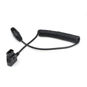 3Pin XLR to D-Tap Coiled Cable 2 Core Spiral Cord for Camera Audio Power