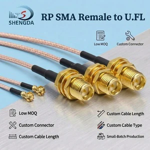 Shengda RG178 RF Coaxial Cable U.FL MHF1 To RP-SMA Female Pigtail Cable Low Loss Extension Antenna Coax Cable