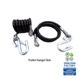 Heavy Duty Galvanized Trailer Hitch Cables with Turnbuckle and Power Hook Safety Tether Tow Cable for Trailers