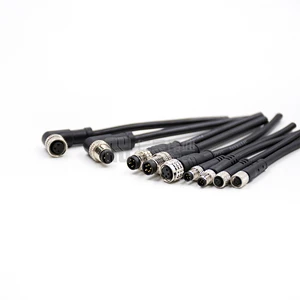 M12 Cable Assembly Single End Cable A/B/D Code Mounted Waterproof 3 4 5 8 12 17 Pin M12 Sensor Cable