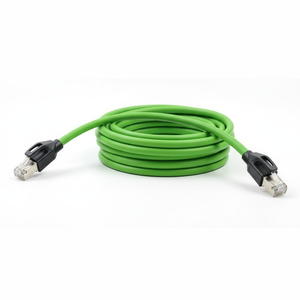 Industrial CAT6 Shielded Brass RJ45 to RJ45 Ethernet Adapter IP67 Automotive Custom Length 1m 100m