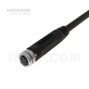 M8 4Pin Female to Flying Leads IP67 VW-1 Industrial Camera I/O Power Cable