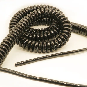 4 Core 0.4mm Power Cord Curly Extension Cable Spiral Cable with Stretch Length 7 Meters