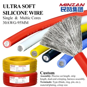 High Temperature Resistant 2 4 6 8 10 12 14 16 20 Awg Copper Silicone Electric Battery Cable Gauge Flexible Silicone Cable Wire