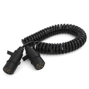 7-core PVC PE PU Conductor Low Price Copper Spiral Cables Heavy Duty Vehicles Coiled Trailer Cable Connection Cable