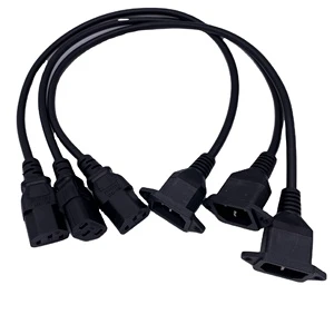 0.5m Black ETL Iec 320 C13 to C14 Power Cable with Screw 3X18AWG