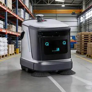 Driverless Automatic Sweeping Mopping Road Robots Cleaning Machine App Control Laser Navigation Wet/Dry Industrial Floor Sweeper
