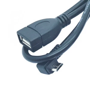 OTG Micro USB Data Cable Right Angle Male Micro USB to Female USB a Adapter Cable