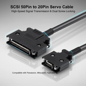 50-Pin SCSI Connector Cable for Servo Motor HPCN50 PVC Jacket Mechanical Equipment Control Cable Available in 1m 5m Lengths