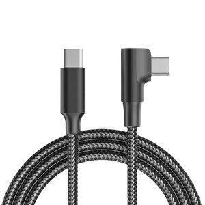2M 5A 100W Elbow Type C to C Braided Nylon Sheathed Fast Charge High Speed 100W Wireless Data Cable for Mobile Computer Printer