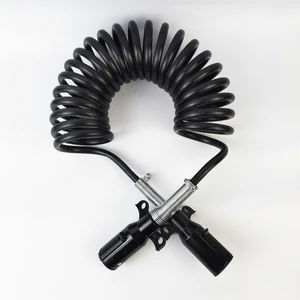 Custom Heavy Duty Electrical Coiled Cable Spring Towing Wire ABS 7 Way Trailer Cable 7 Core Cable for Trailer
