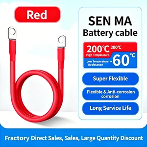 Customizable Battery Cables 35/50/70mm² Red Power Inverter Wires for Solar, Marine, RV and Automotive Use