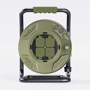 Pheiyon Professional Commercial Cable Reel 4-Way Rubber Extension Cord 50M 16A GS CE CEE Heavy Duty Outdoor IP44 Industrial