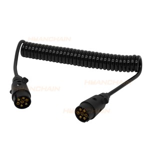 Trailer & Truck Electrical Power Cable Trailer Spiral Coil 7 Pin 24V Spiral Trailer Cable with Plug